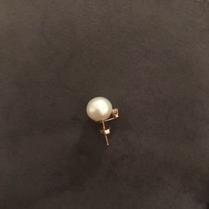 NEW Diamond 14K Gold MIADORA Pearl Mono Earring